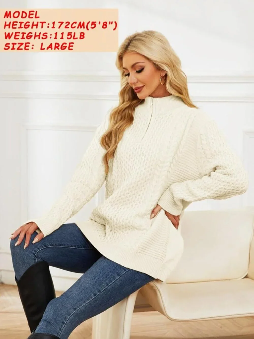 Cozy Men's Cable Knit Half Zip Irish Fisherman Pullover Sweater - Classic Style